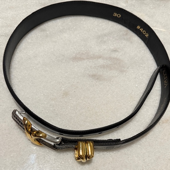 Vicenza Womens Waist Belt Black Golden #1222 Genuine Italian Size 30 - Picture 6 of 6